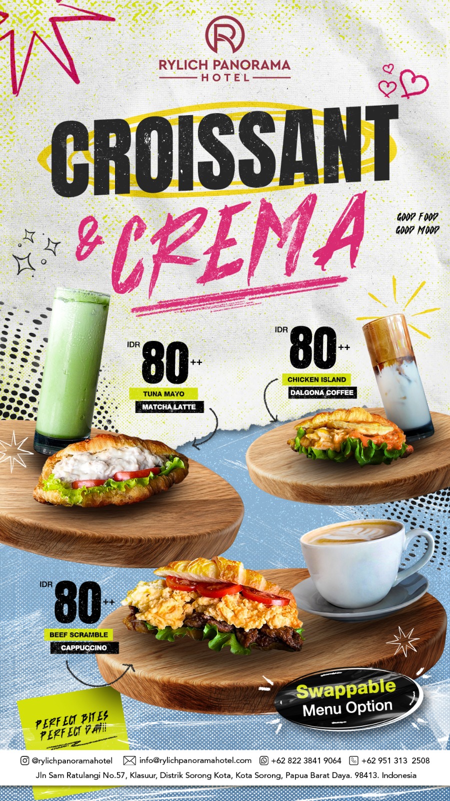 Croissant and Crema offer poster